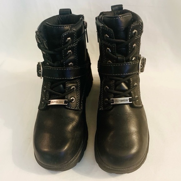 Harley-Davidson Tegan Heeled Leather Lace Up Boots - Picture 6 of 12